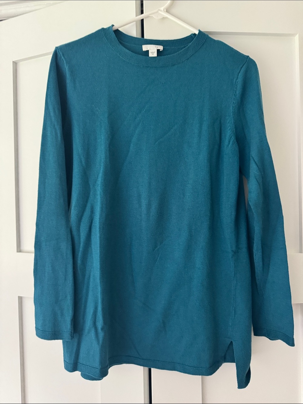 J. Jill Teal Crewneck Long-Sleeve Sweater